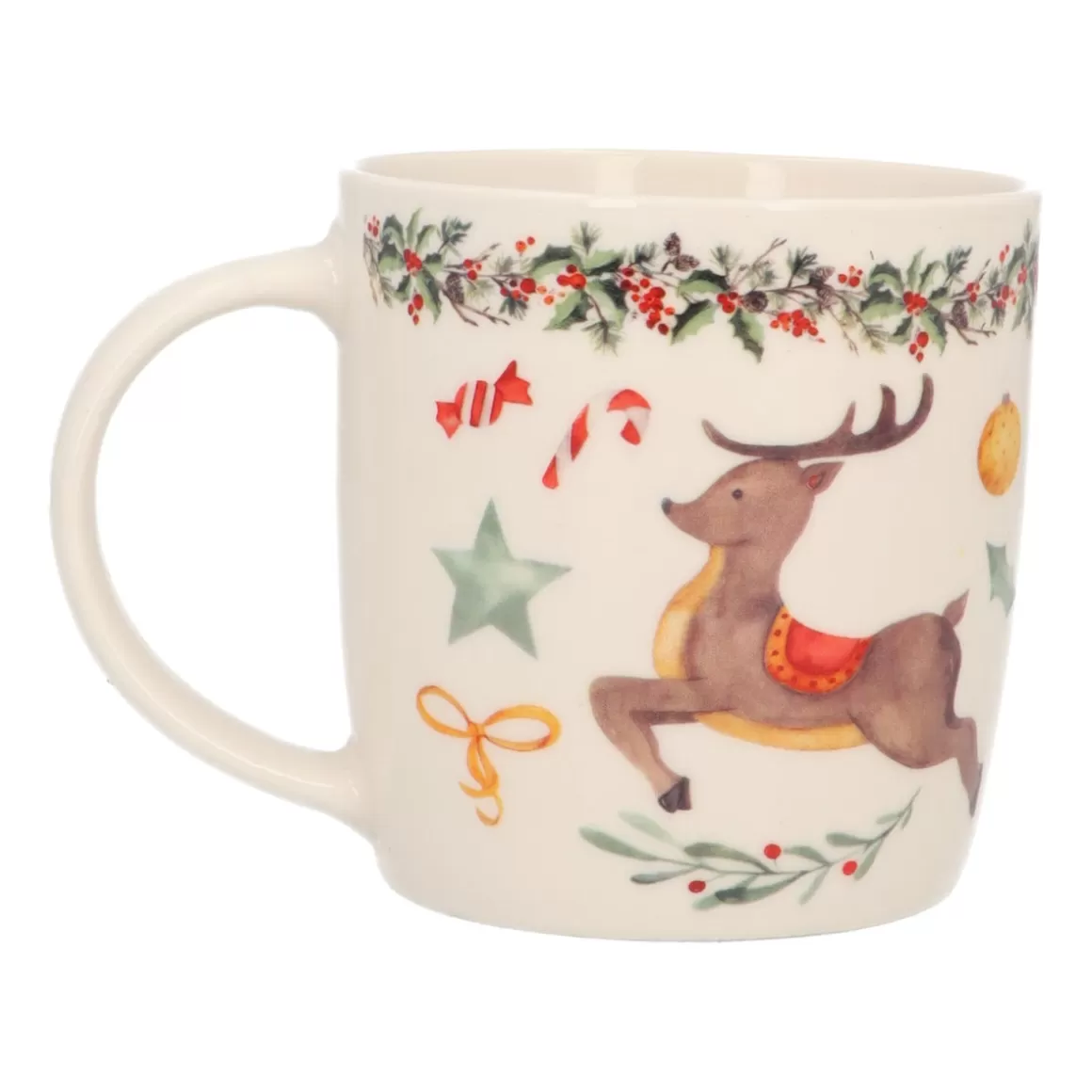 It's all about Christmas Home Accessories For Christmas-Porcelain Reindeer Christmas Mug With Handle