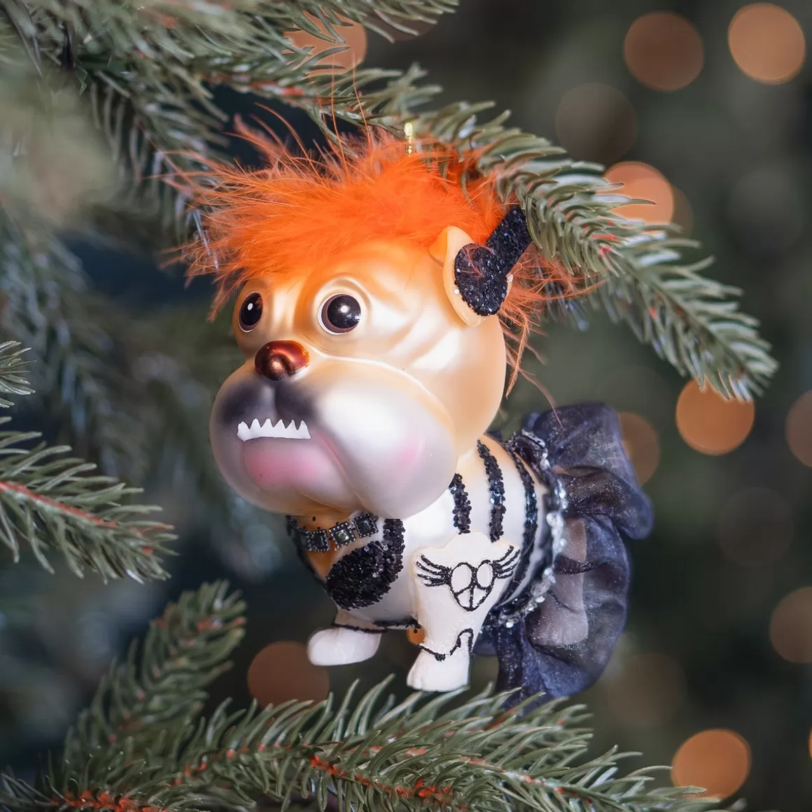 It's all about Christmas Christmastree Decorations Glass-Punk Bulldog Ornament For A Cool Christmas Tree