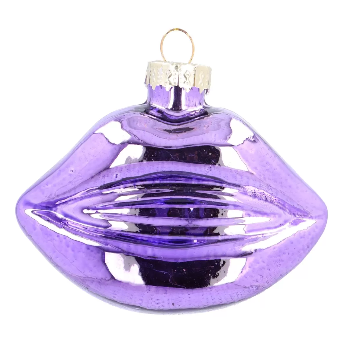 It's all about Christmas Christmastree Decorations Glass | Christmas Ornaments-Purple Glass Lips Christmas Ornament