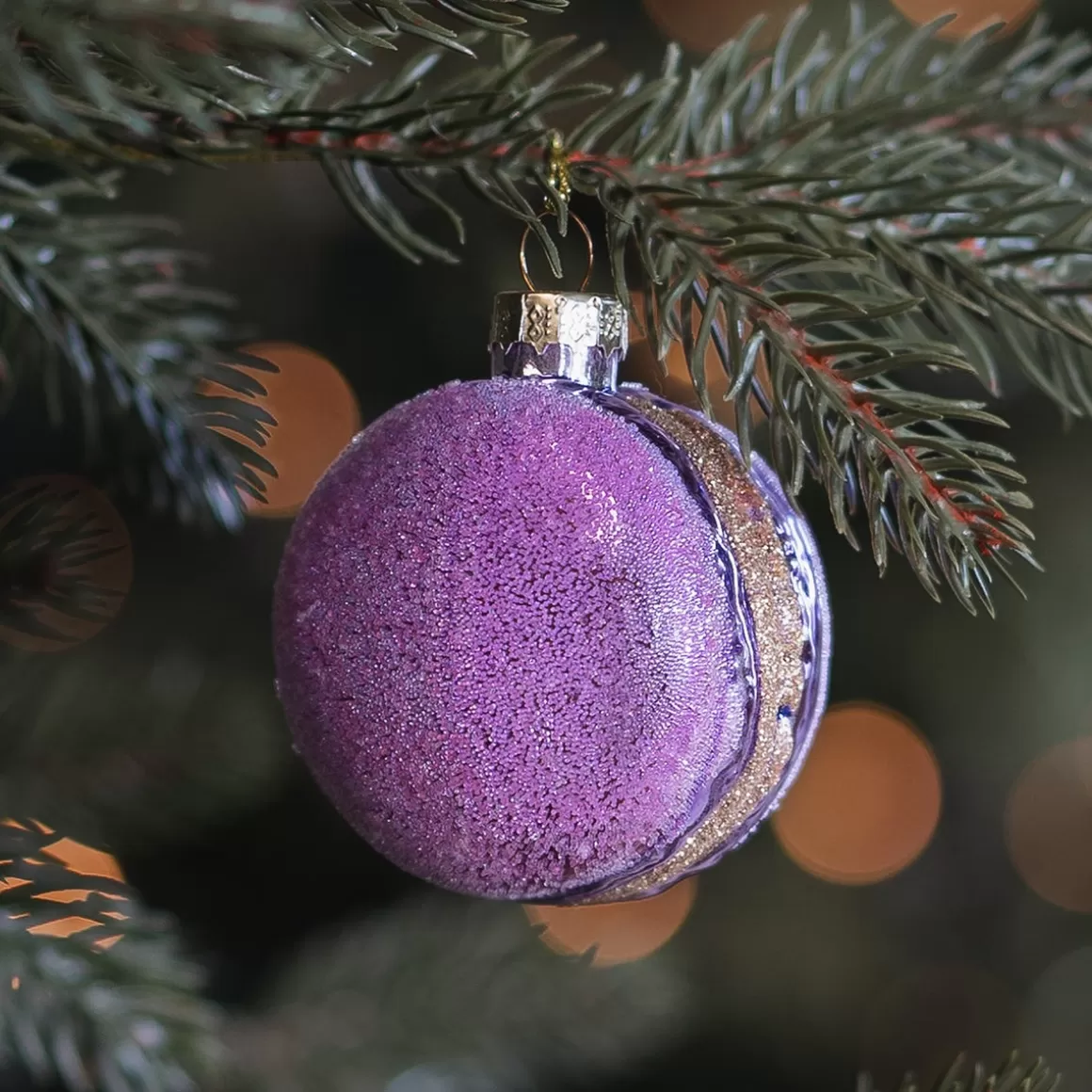 It's all about Christmas Christmas Ornaments-Purple Macaron Christmas Ornament