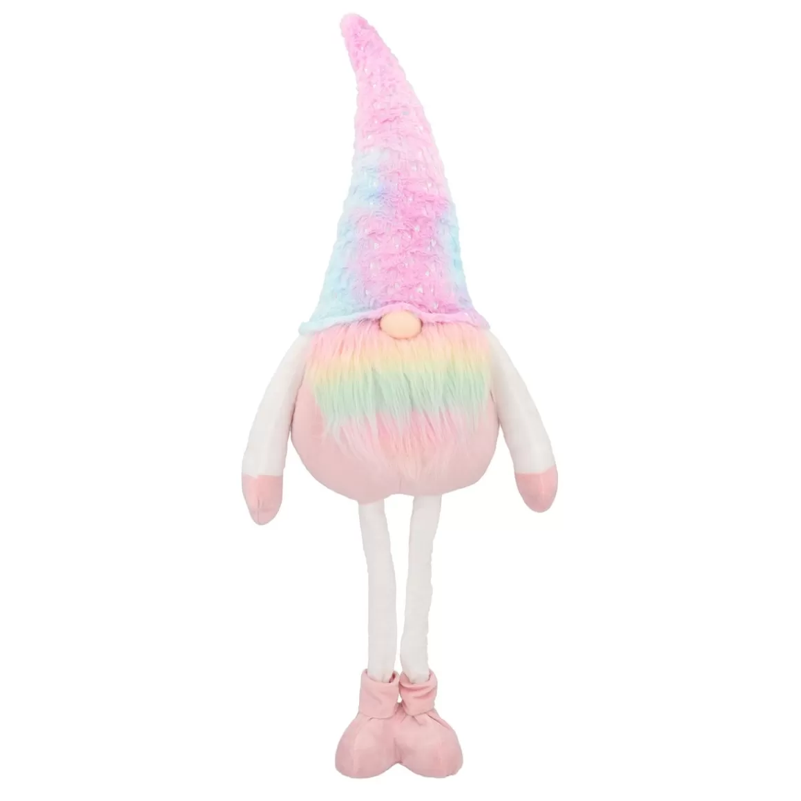 It's all about Christmas Christmas Figurines-Rainbow Gnome With Hearts And Extendable Legs