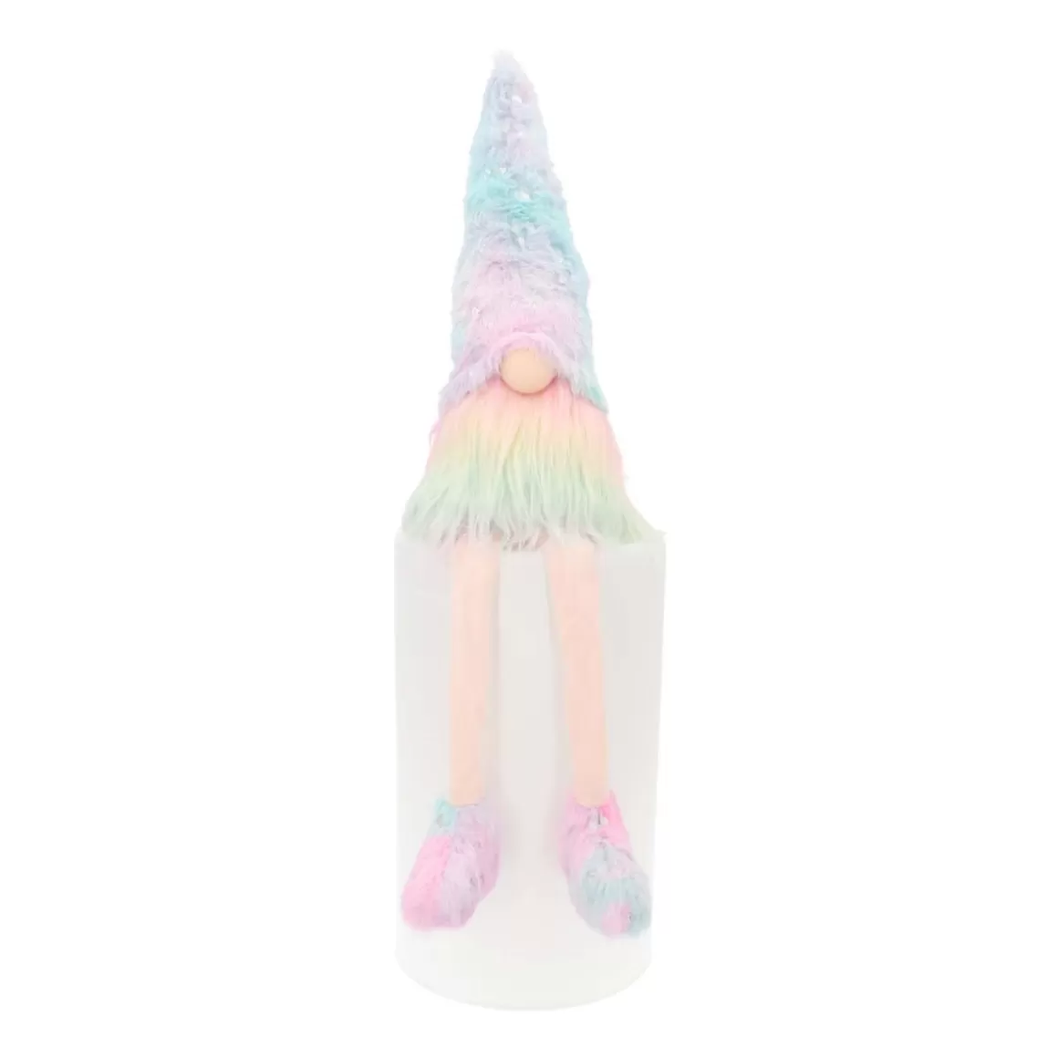 It's all about Christmas Christmas Figurines-Rainbow-coloured Sitting Gnome | Fabric | 45cm