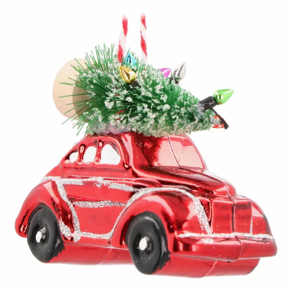 It's all about Christmas Christmas Ornaments-Red Beetle With Christmas Tree Hanging Decoration 10cm