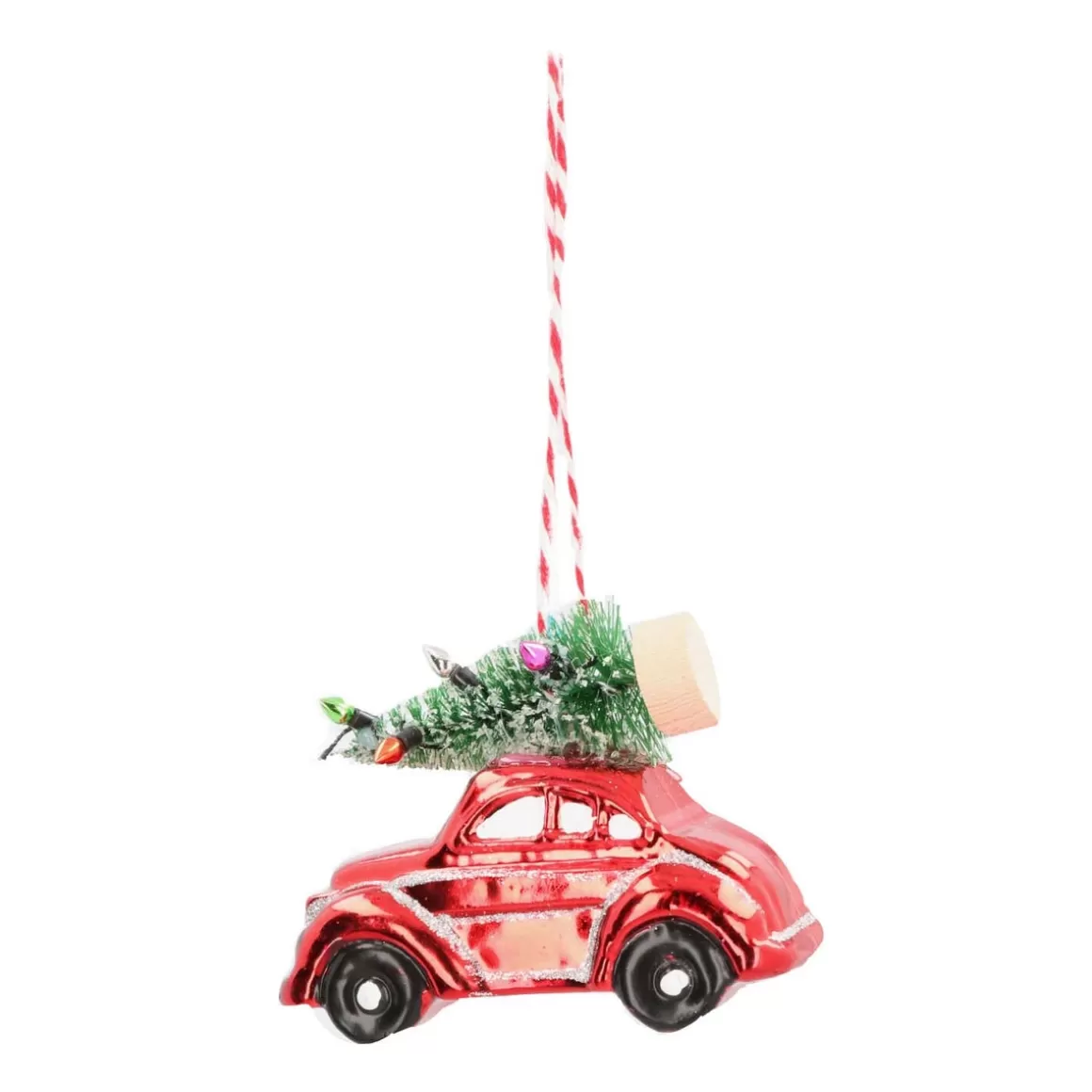 It's all about Christmas Christmas Ornaments-Red Beetle With Christmas Tree Hanging Decoration 10cm