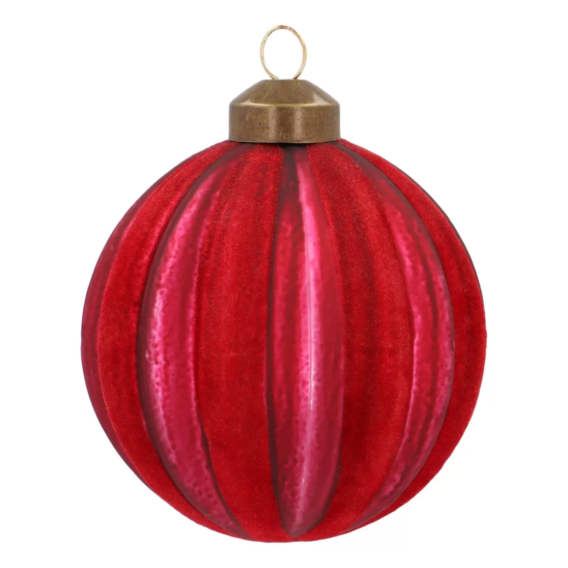 It's all about Christmas Christmastree Decorations Glass | Glass Christmas Baubles-Red Christmas Bauble With Nostalgic Felt