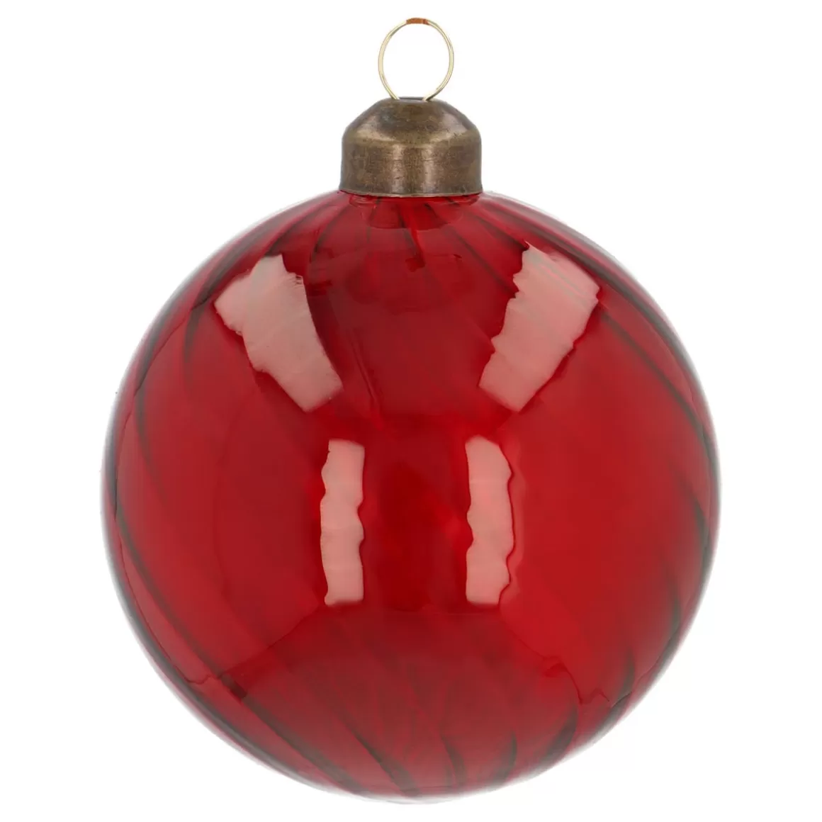 It's all about Christmas Luxury Christmas Baubles | Glass Christmas Baubles-Red Christmas Bauble With Traditional Swirls