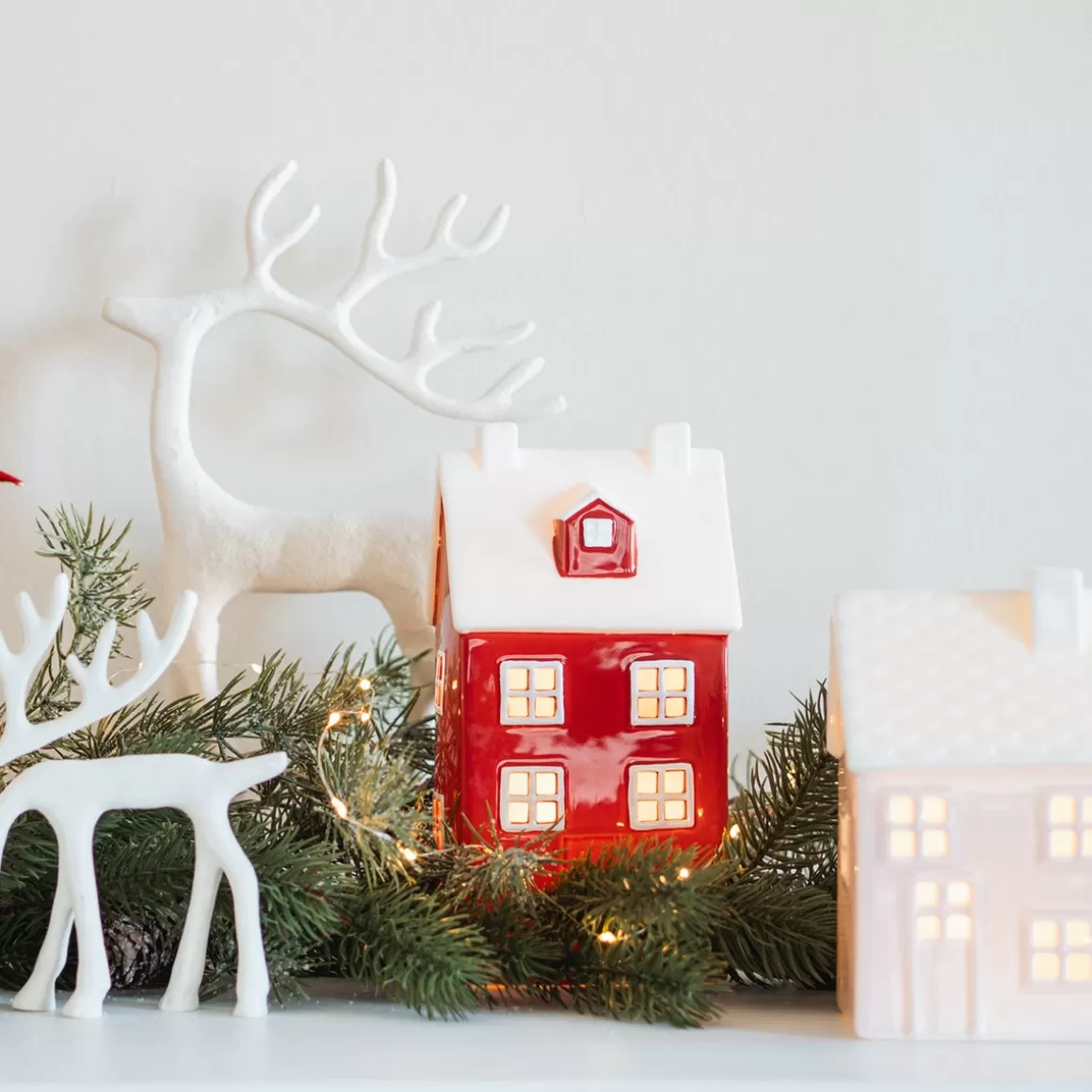 It's all about Christmas Christmas Houses In All Shapes And Sizes | Home Accessories For Christmas-Red Christmas House 'Mansion' With LED