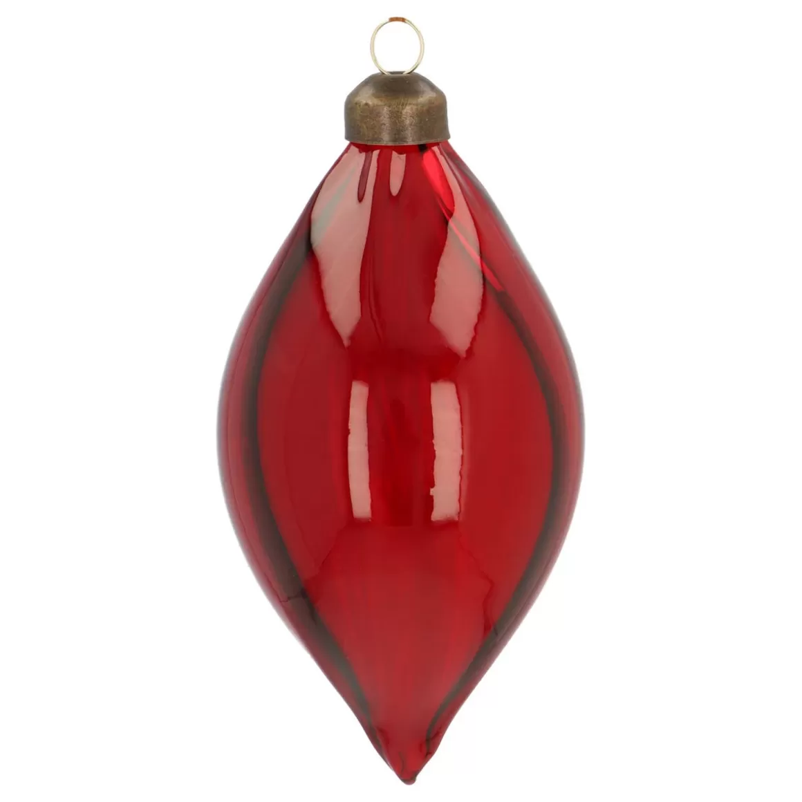 It's all about Christmas Christmas Baubles By Colour | Extraordinary Baubles-Red Christmas Icicle With Traditional Swirls