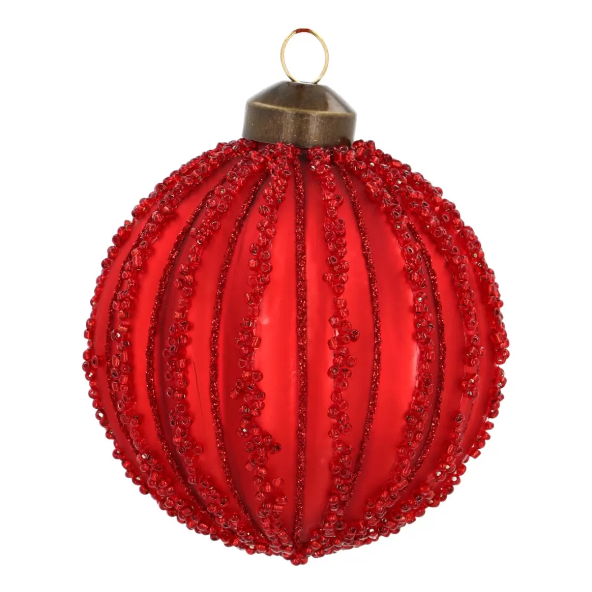 It's all about Christmas Extraordinary Baubles | Christmas Baubles By Colour-Red Crackle Christmas Bauble With Glitter Lines