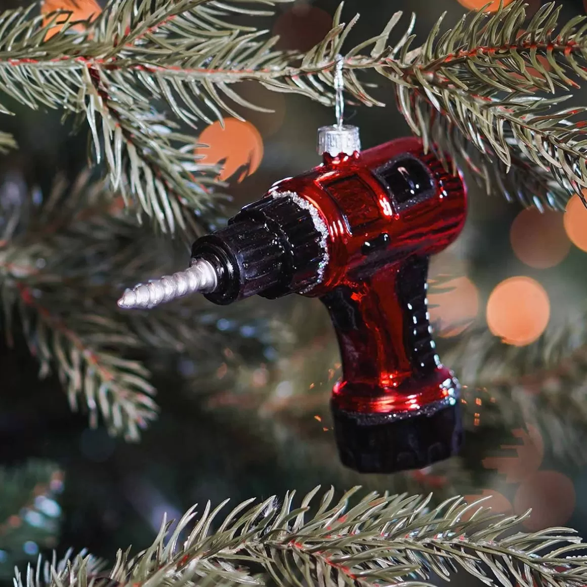 It's all about Christmas Christmas Ornaments-Red Drill Christmas Ornament | Glass | 10 Cm