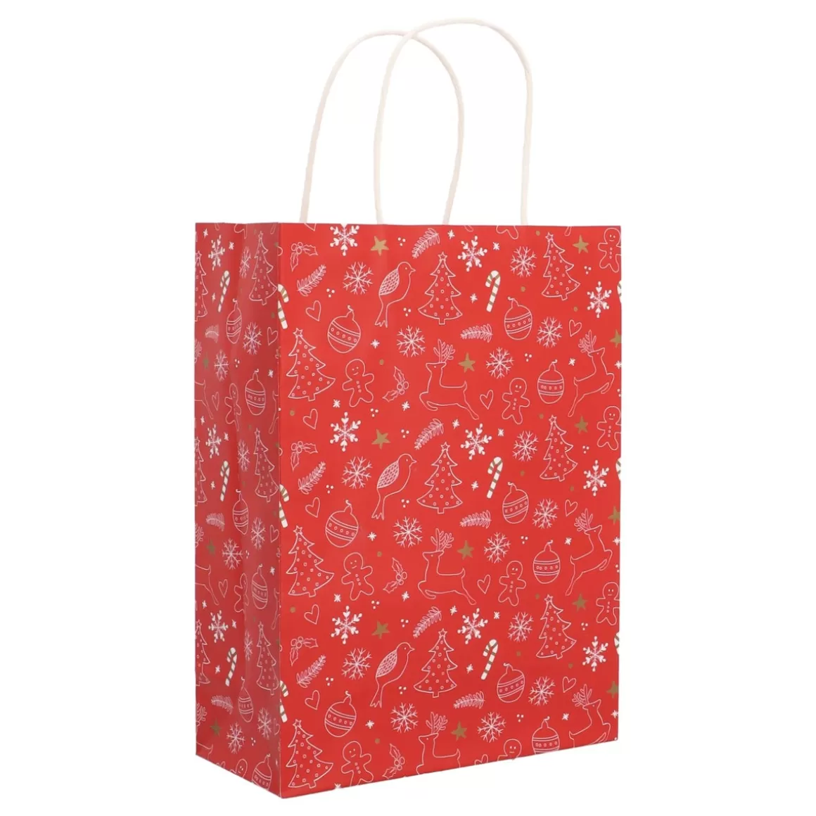 It's all about Christmas Wrapping Paper-Red Gift Bag With Cheerful Christmas Figures