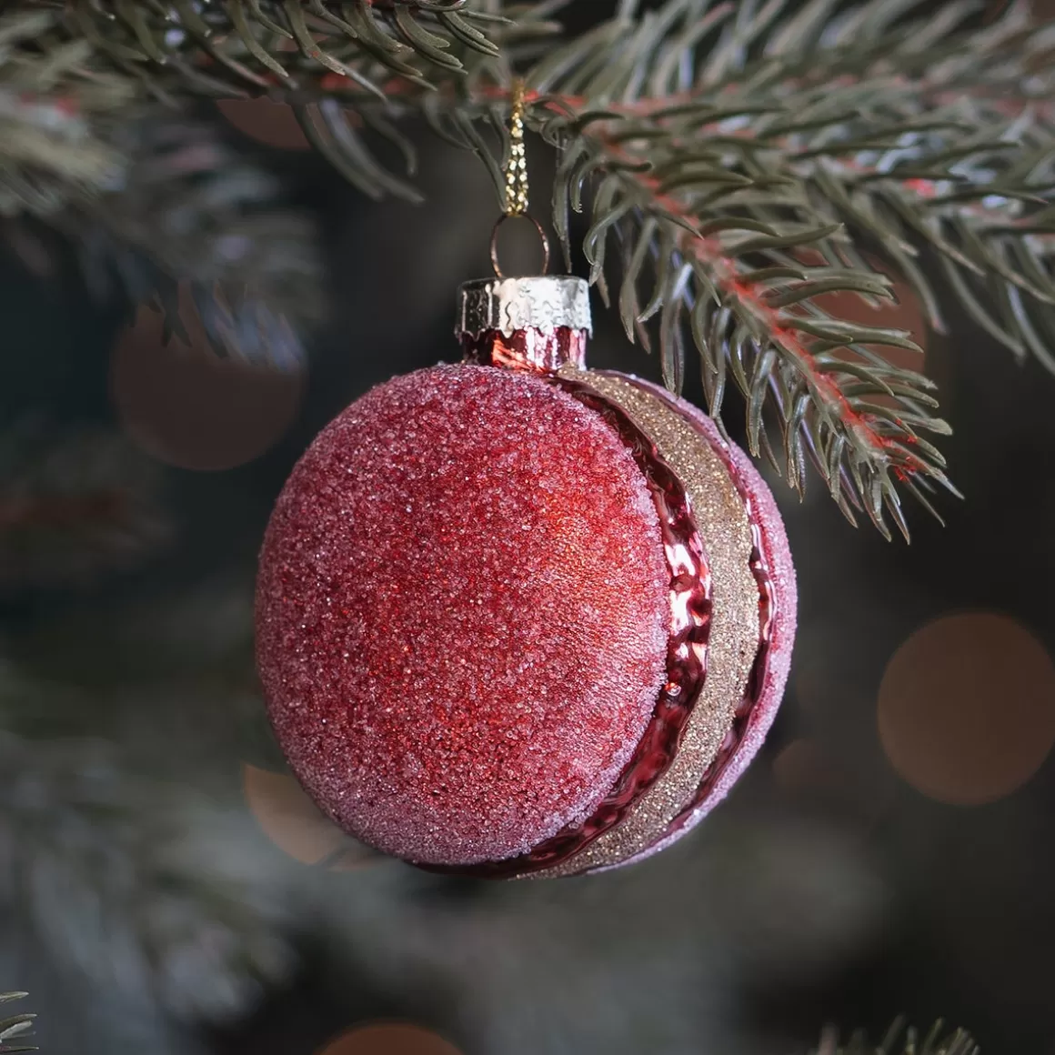 It's all about Christmas Christmas Ornaments | Christmastree Decorations Glass-Red Macaron Christmas Ornament