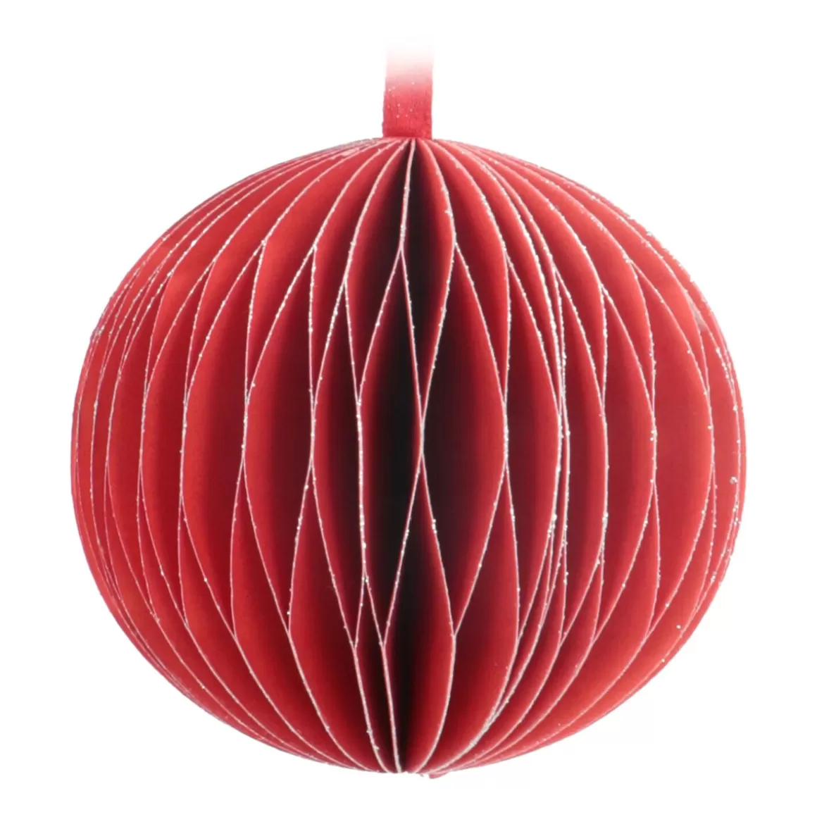 It's all about Christmas Christmas Ornaments | Paper Christmas Baubles-Red Paper Christmas Bauble 8 Cm