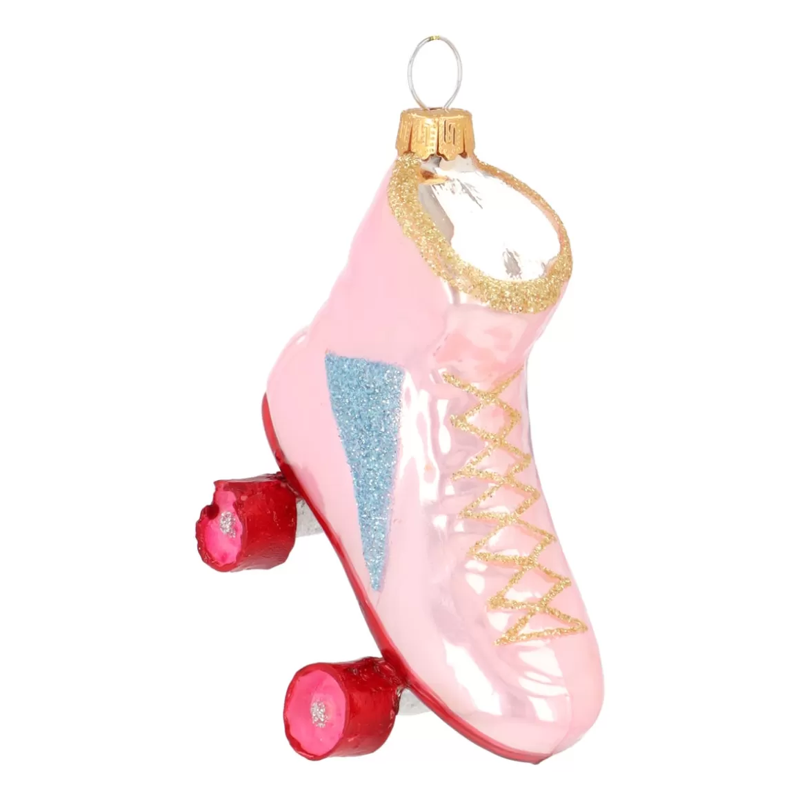 It's all about Christmas Christmastree Decorations Glass-Retro Pink Roller Skate Ornament