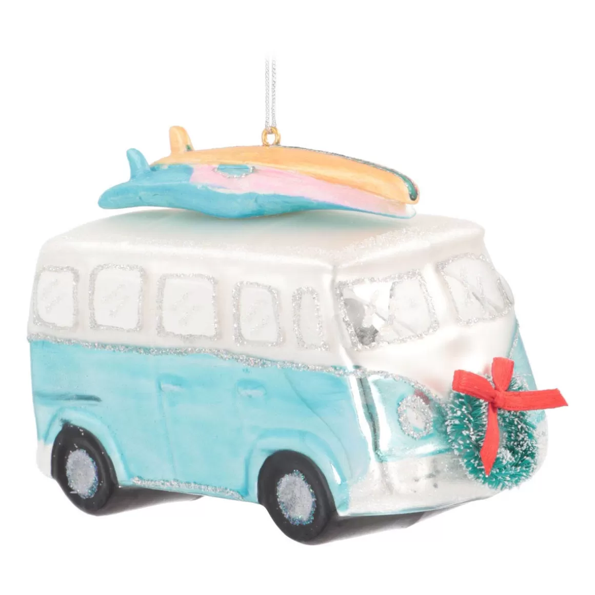 It's all about Christmas Christmas Ornaments-Retro Van Ornament | Glass | Blue | 12cm