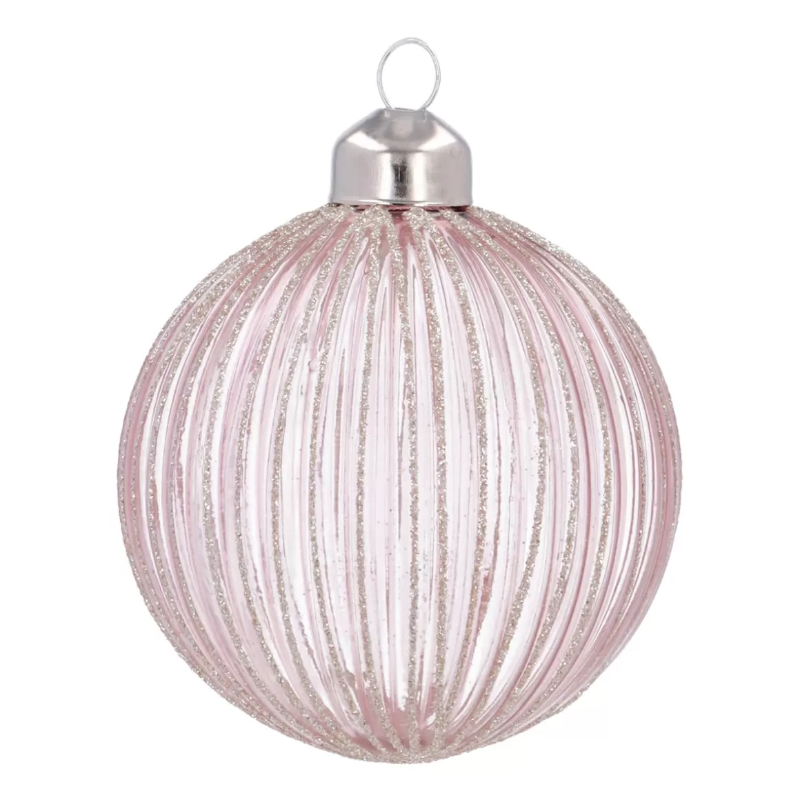 It's all about Christmas Christmastree Decorations Glass | Extraordinary Baubles-Romantic Light Pink Christmas Bauble With Transparency