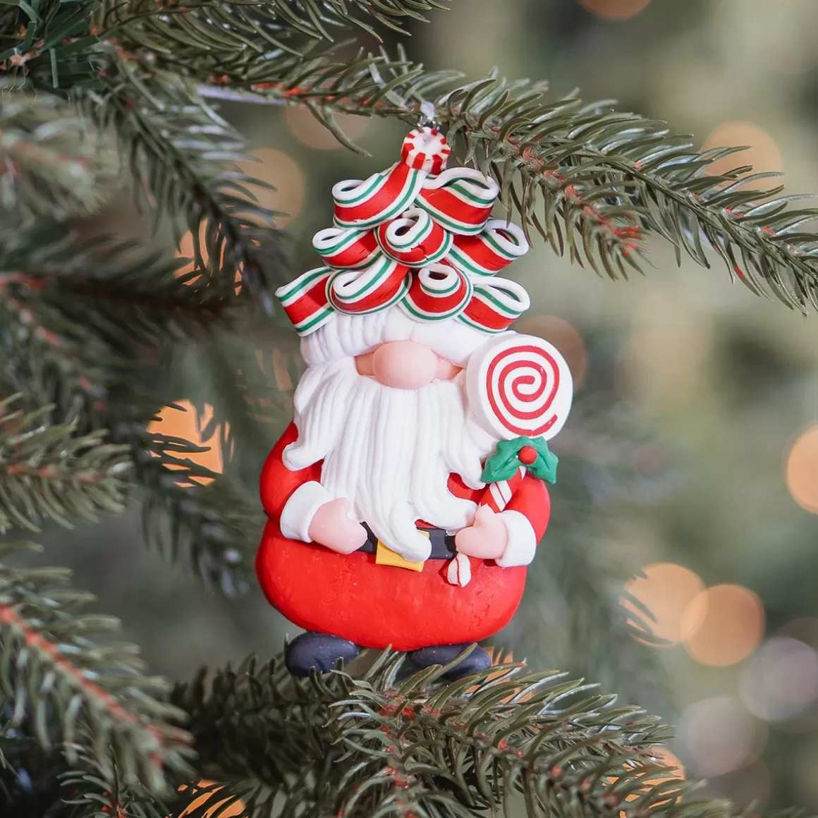 It's all about Christmas Christmas Ornaments-Santa Claus Ornament Trendy Hair And Lollipop