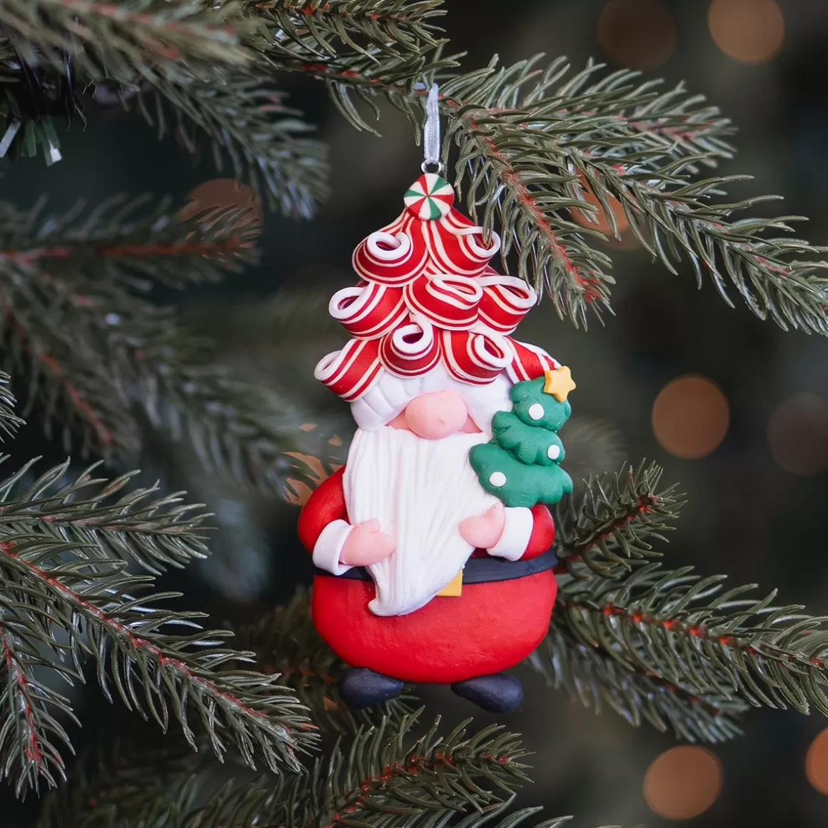 It's all about Christmas Christmas Ornaments-Santa Claus Ornament Trendy Haircut And Christmas Tree