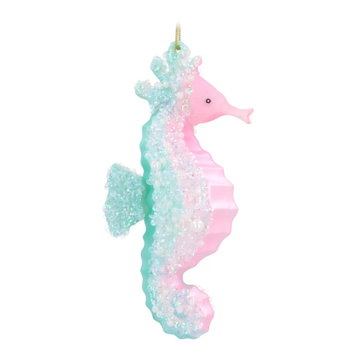 It's all about Christmas Christmas Ornaments-Seahorse Glass Hanging Figurine 13.5cm Pink