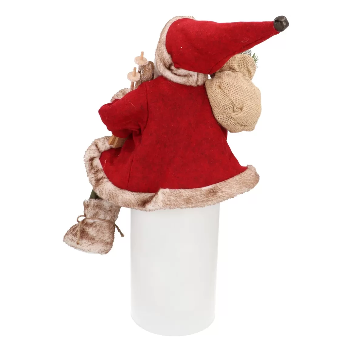 It's all about Christmas Christmas Figurines-Seated Santa Claus | Bordeaux-green | 45cm /18in | Cloth