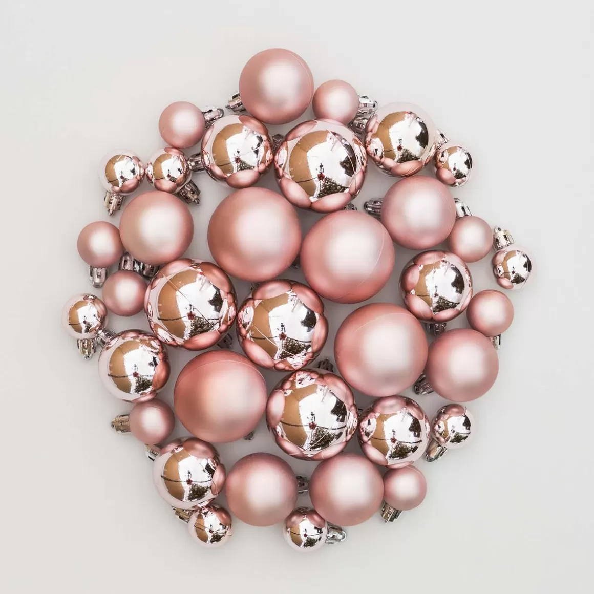 It's all about Christmas Christmas Baubles By Colour | Plastic Christmas Baubles-Set Of 36 Antique Pink Mini Baubles | Shatterproof | 2.5-5 Cm