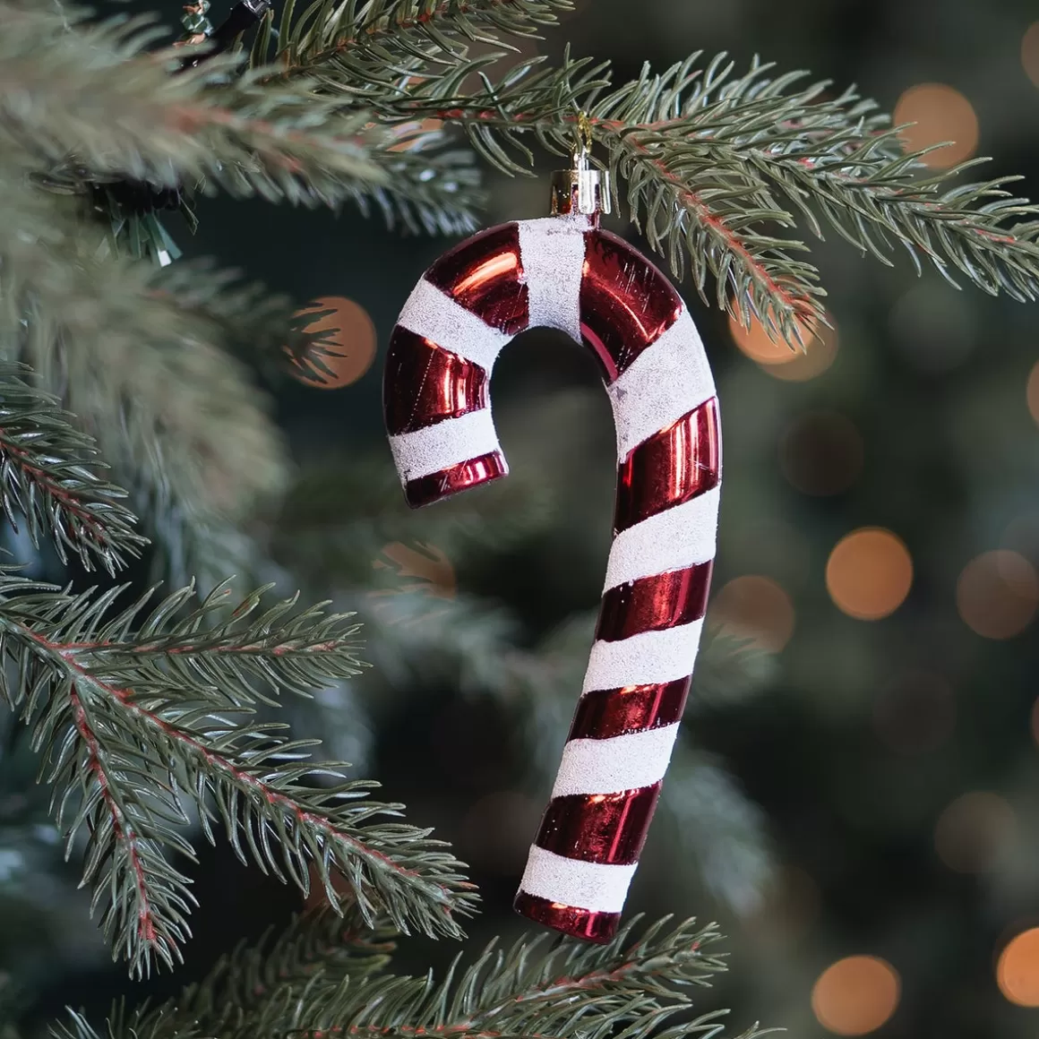 It's all about Christmas Christmas Ornaments-Set Of 4 Candy Cane Christmas Ornaments | 17cm (7") | Red