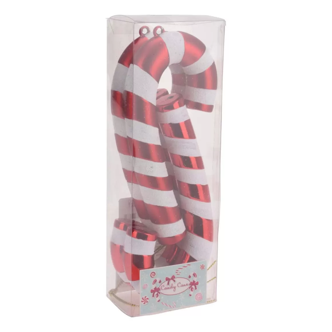 It's all about Christmas Christmas Ornaments-Set Of 4 Candy Cane Christmas Ornaments | 17cm (7") | Red