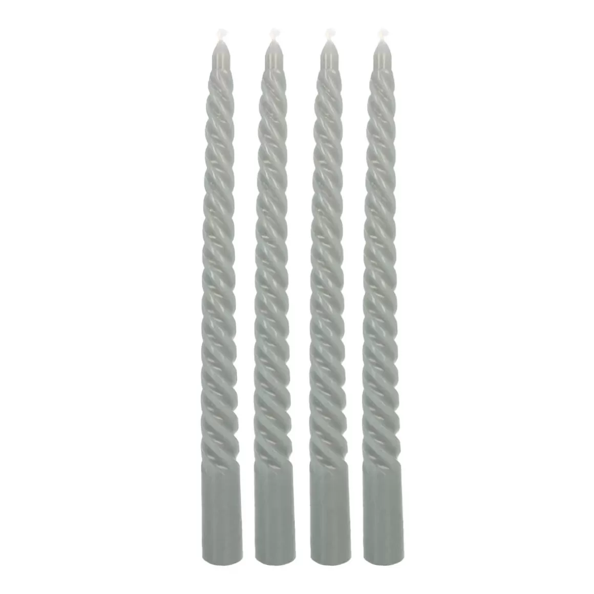 It's all about Christmas Candles-Set Of 4 Cottage Green Twist Candles | 25 Cm