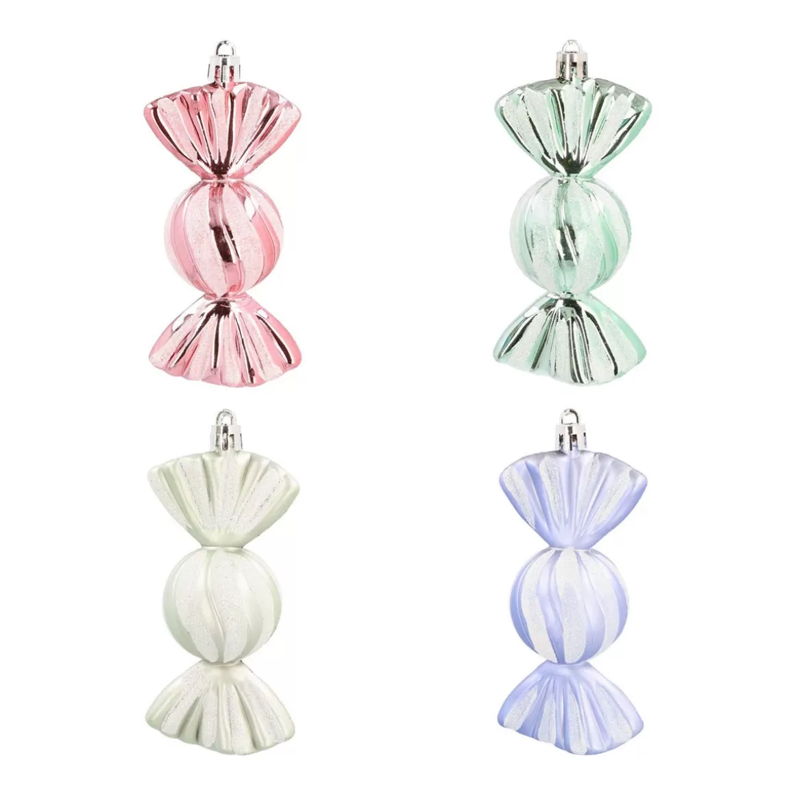 It's all about Christmas Christmas Ornaments | Plastic Christmas Baubles-Set Of 4 Shatterproof Sweet Ornaments | Pastel Mix | 11 Cm