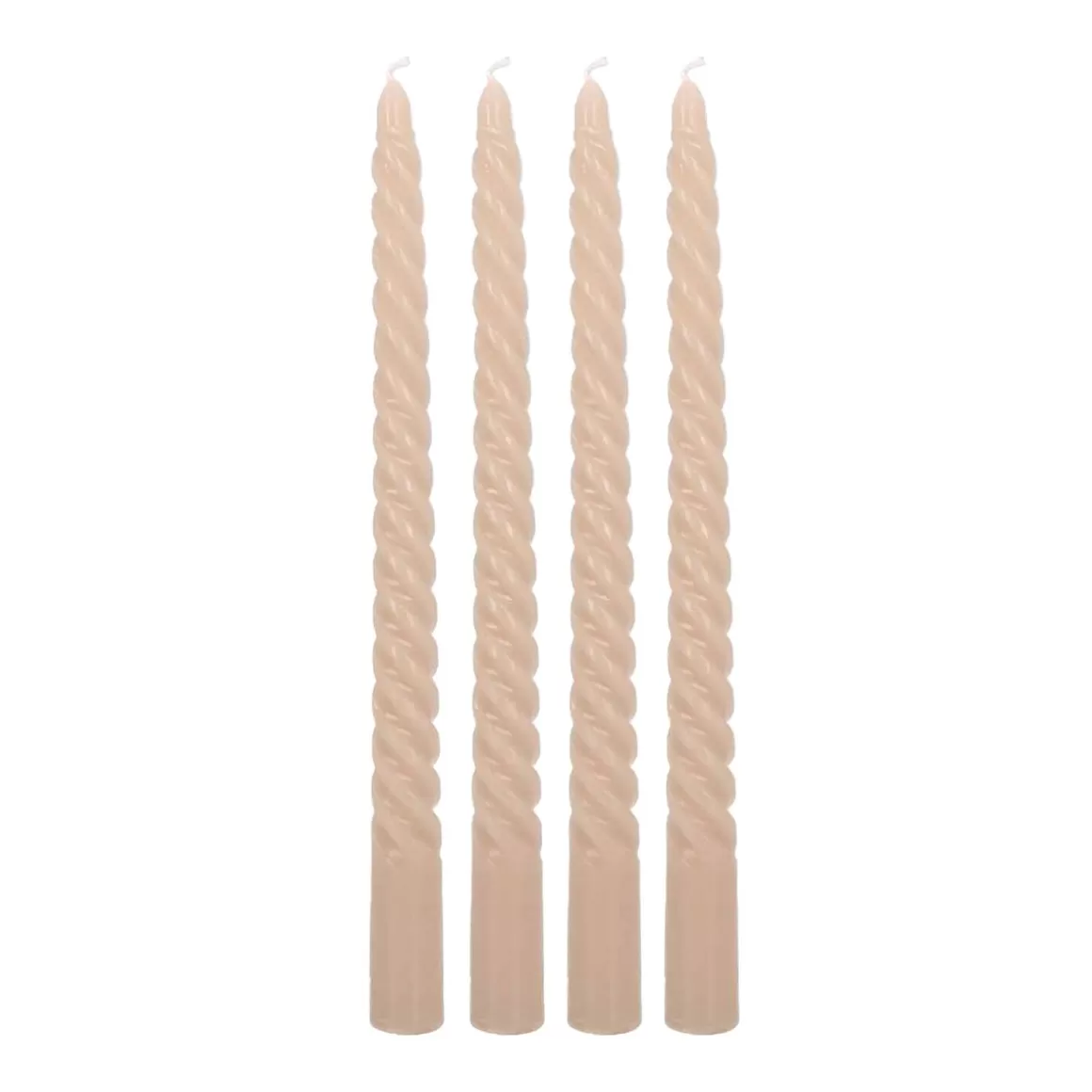 It's all about Christmas All Christmas Decorations | Candles-Set Of 4 Taupe Twist Candles | 25 Cm