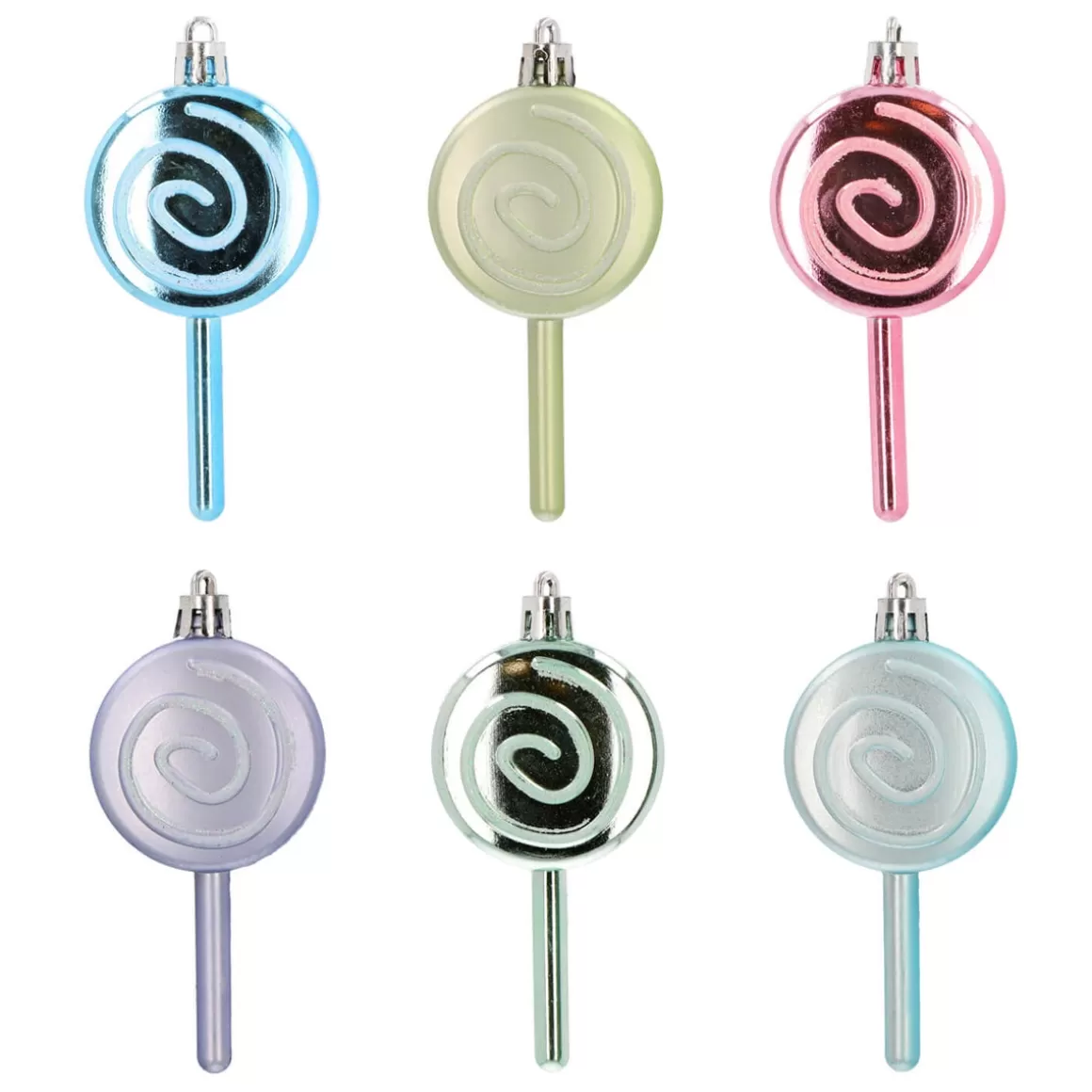 It's all about Christmas Christmas Ornaments-Set Of Lollipop Christmas Ornaments 9cm Pastel Mix