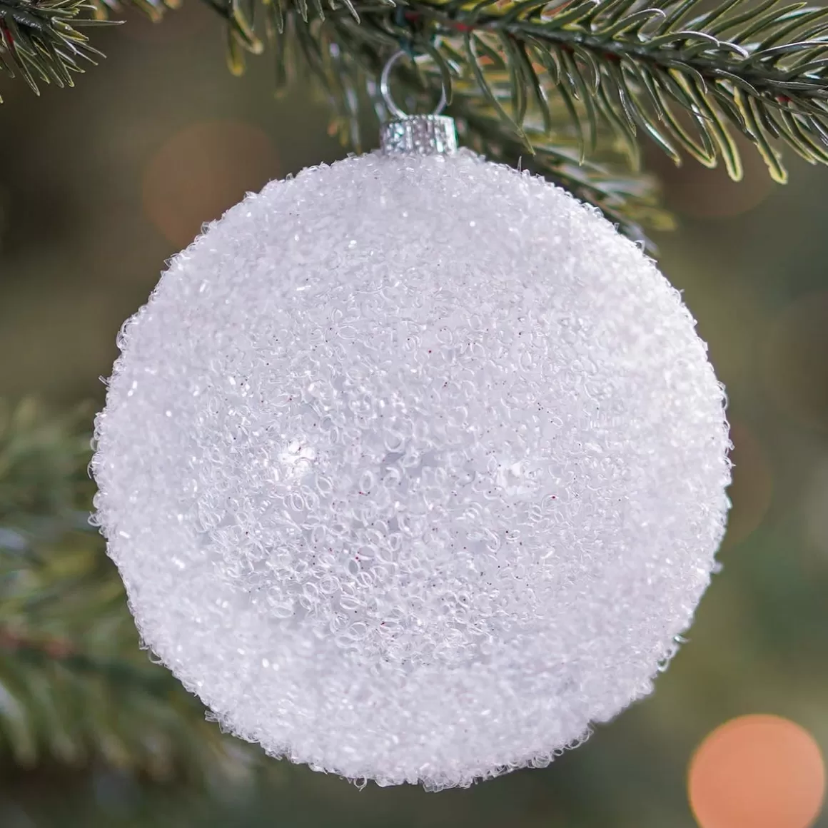 It's all about Christmas Christmas Baubles By Colour | Plastic Christmas Baubles-Shatterproof Transparent Christmas Bauble 8cm White