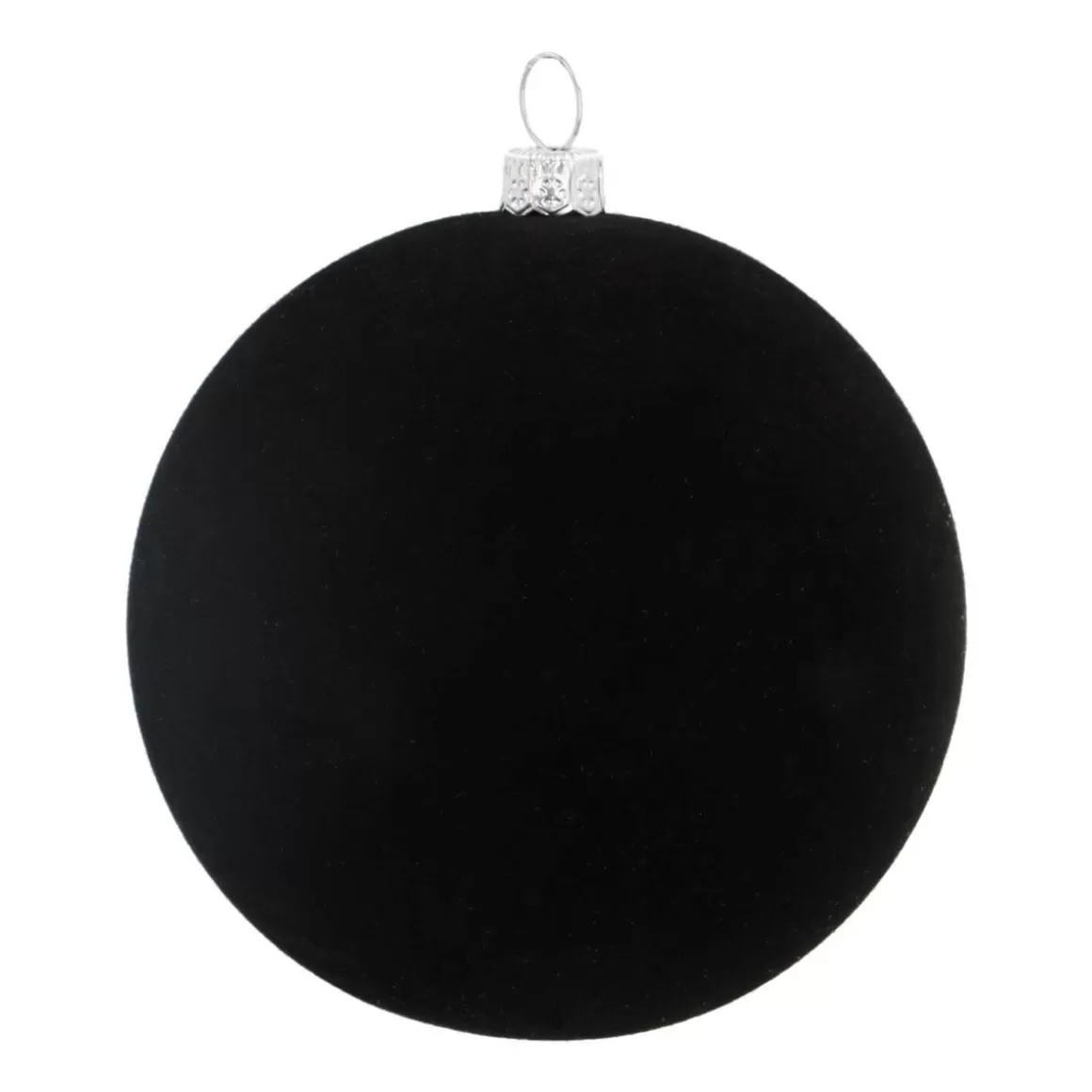 It's all about Christmas Plastic Christmas Baubles-Shatterproof Velvet Black Bauble 8cm