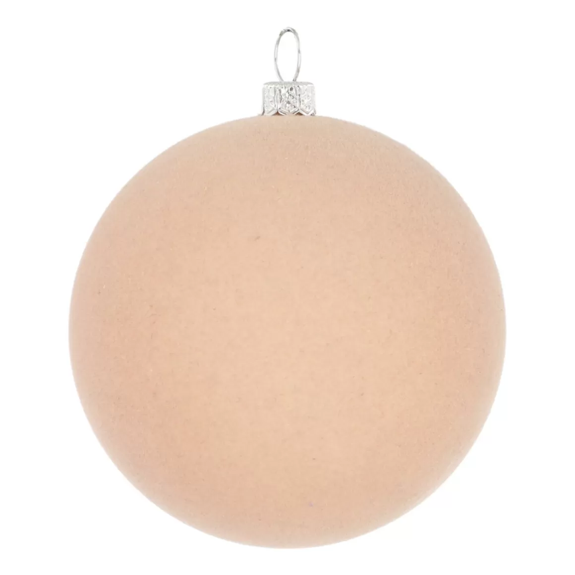 It's all about Christmas Christmas Baubles By Colour | Plastic Christmas Baubles-Shatterproof Velvet Christmas Bauble 8cm Beige