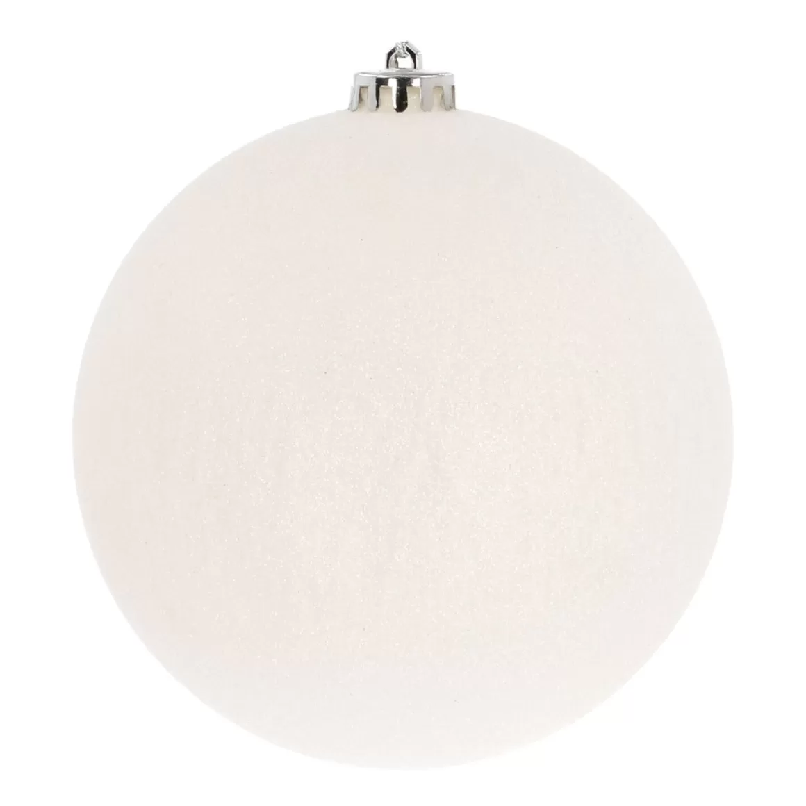 It's all about Christmas Christmas Baubles By Colour | Plastic Christmas Baubles-Shatterproof XL Christmas Bauble 15cm White Glitter