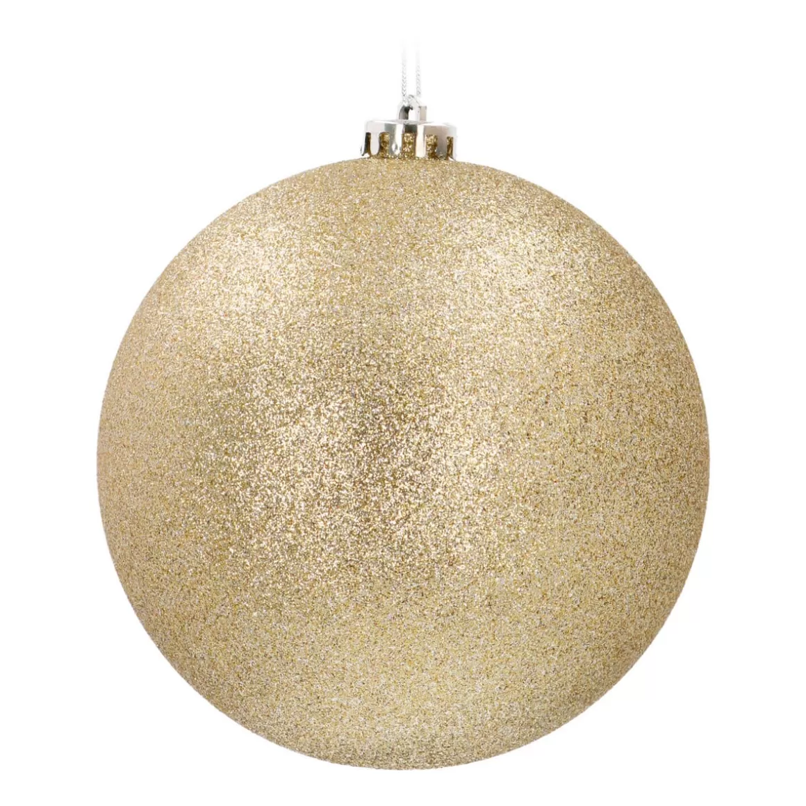 It's all about Christmas Plastic Christmas Baubles-Shatterproof XL Christmas Bauble Gold Glitters 15 Cm