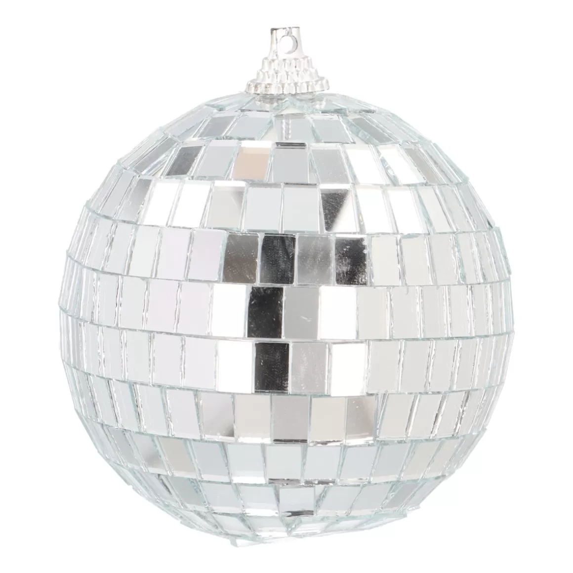 It's all about Christmas Christmas Ornaments | Plastic Christmas Baubles-Silver Disco Christmas Bauble With Reflective Mirrors