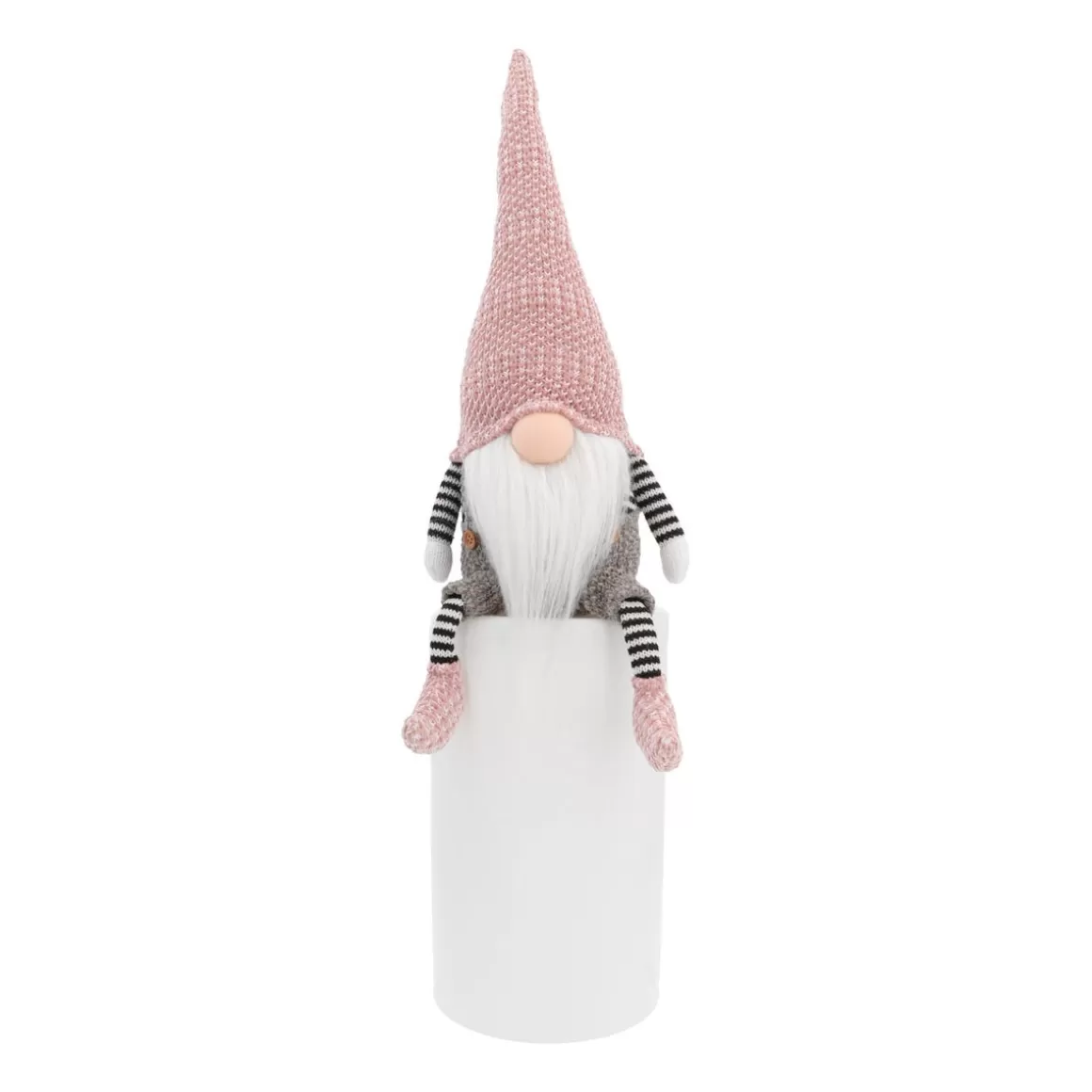 It's all about Christmas All Christmas Decorations | Christmas Figurines-Sitting Gonk | Pink Grey | 45 Cm