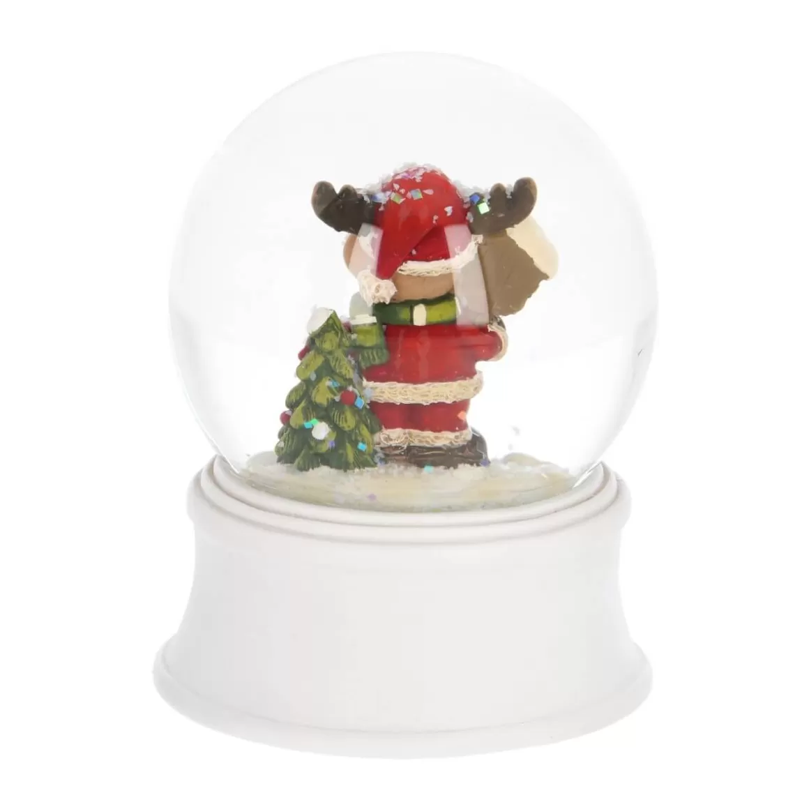 It's all about Christmas All Christmas Decorations | Snowglobes-Snow Globe With Reindeer In Santa Suit | ⌀6cm | 9cm High