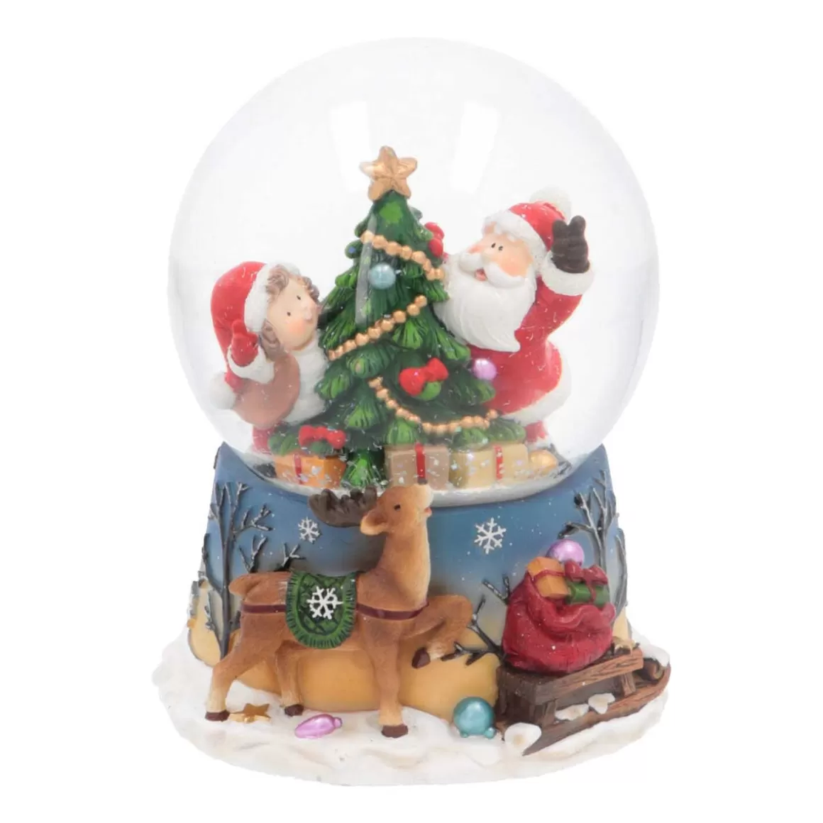 It's all about Christmas Snowglobes-Snow Globe With Santa And Child | Music | ⌀9cm | 15cm Tall