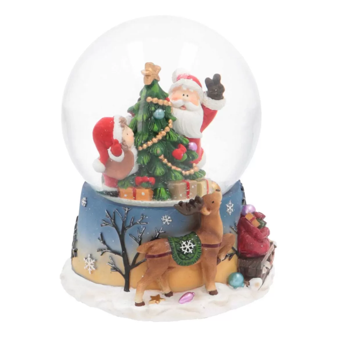 It's all about Christmas Snowglobes-Snow Globe With Santa And Child | Music | ⌀9cm | 15cm Tall