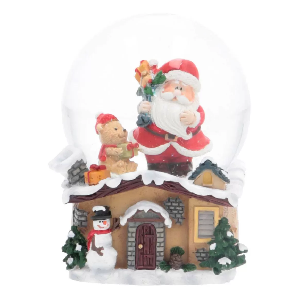 It's all about Christmas All Christmas Decorations | Snowglobes-Snow Globe With Santa And Teddy Bear | ⌀6cm | 9cm Tall