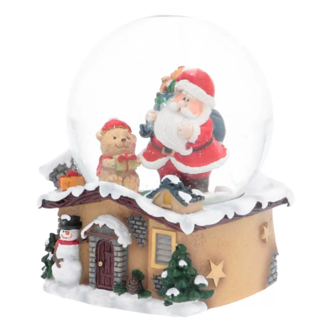 It's all about Christmas All Christmas Decorations | Snowglobes-Snow Globe With Santa And Teddy Bear | ⌀6cm | 9cm Tall