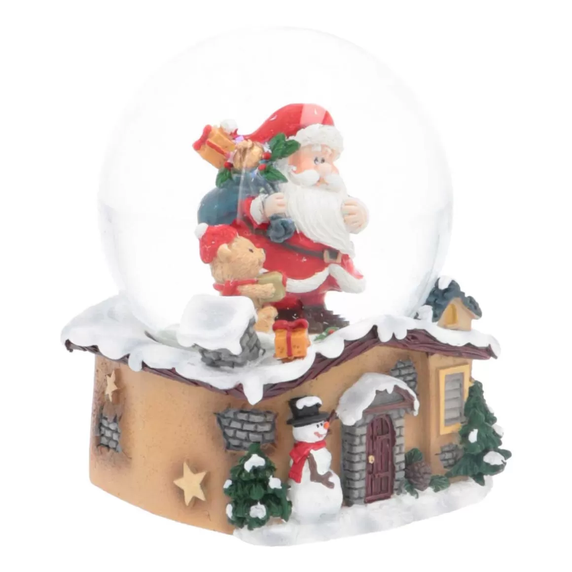 It's all about Christmas All Christmas Decorations | Snowglobes-Snow Globe With Santa And Teddy Bear | ⌀6cm | 9cm Tall