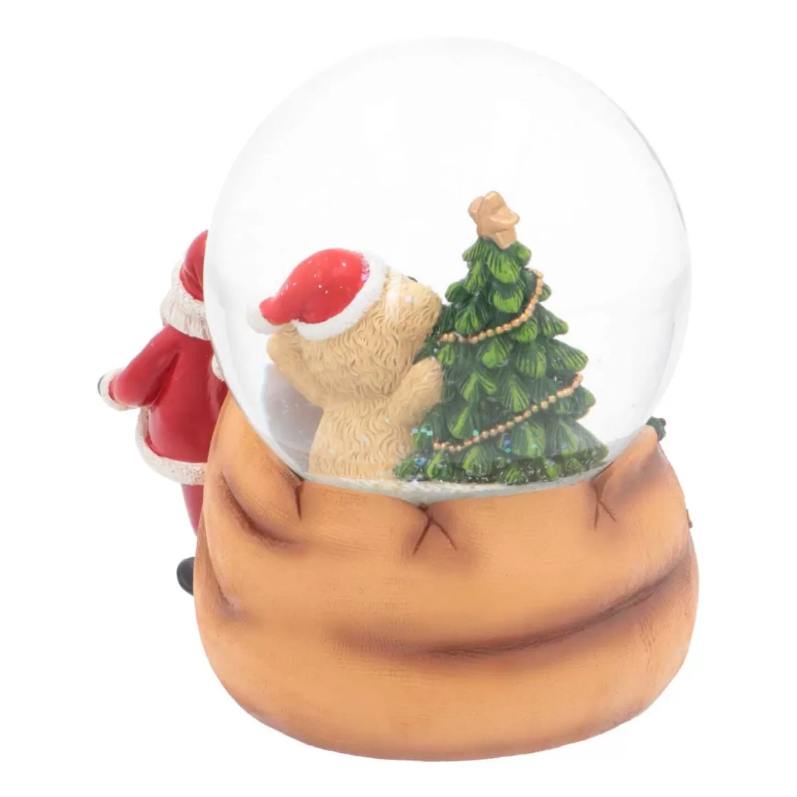 It's all about Christmas Snowglobes-Snow Globe With Santa And Teddy Bear | Music | ⌀9cm | 15cm Tall