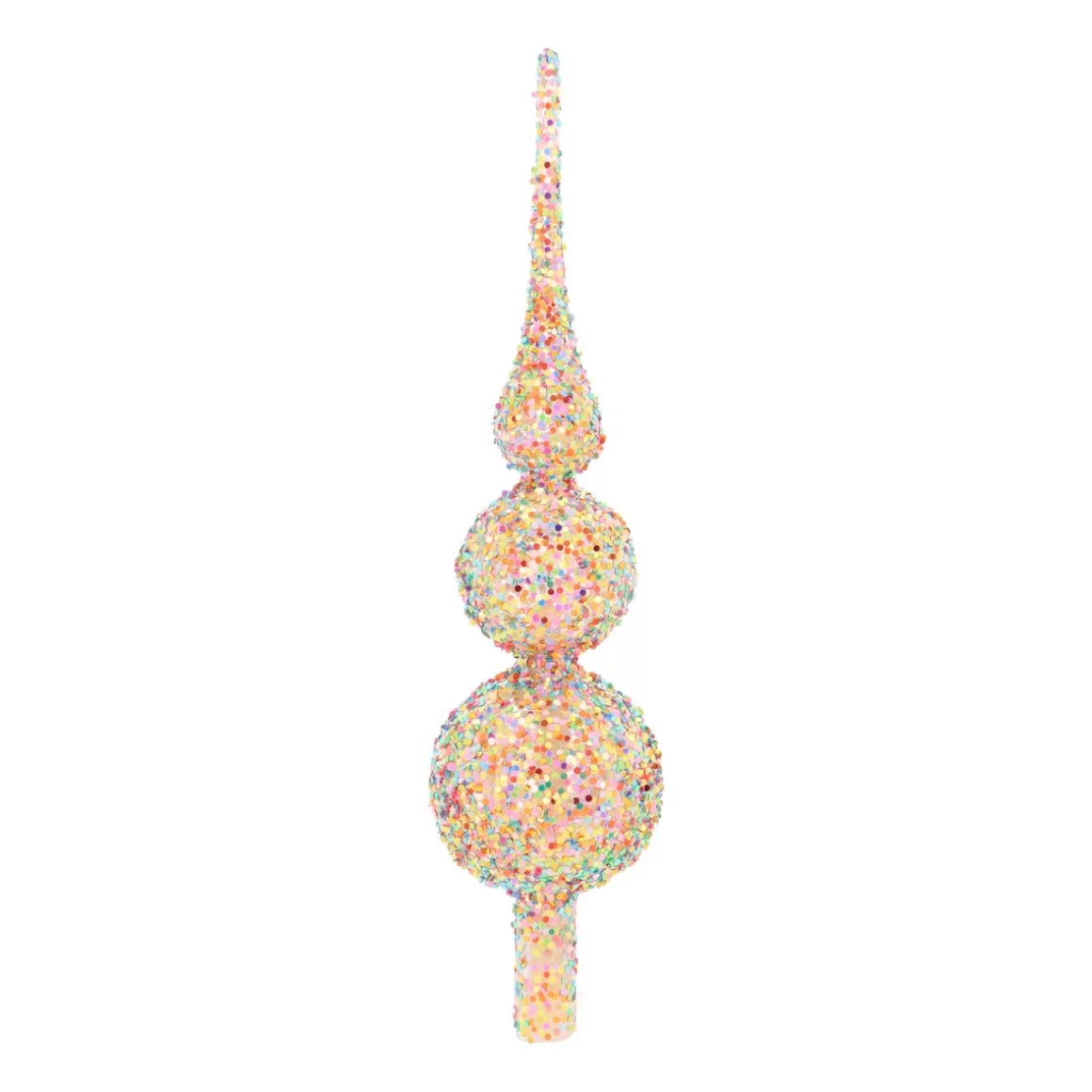 It's all about Christmas Christmastree Decorations Glass | Christmas Tree Topper-Sparkling Glass Tree Topper With Multicolor Sequins