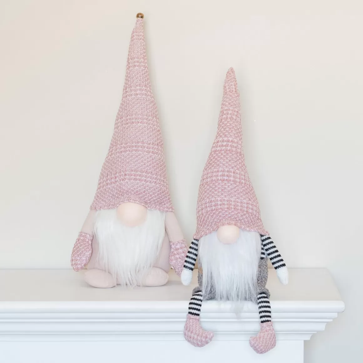 It's all about Christmas Christmas Figurines-Standing Gnome | Pink | Fabric | 42 Cm