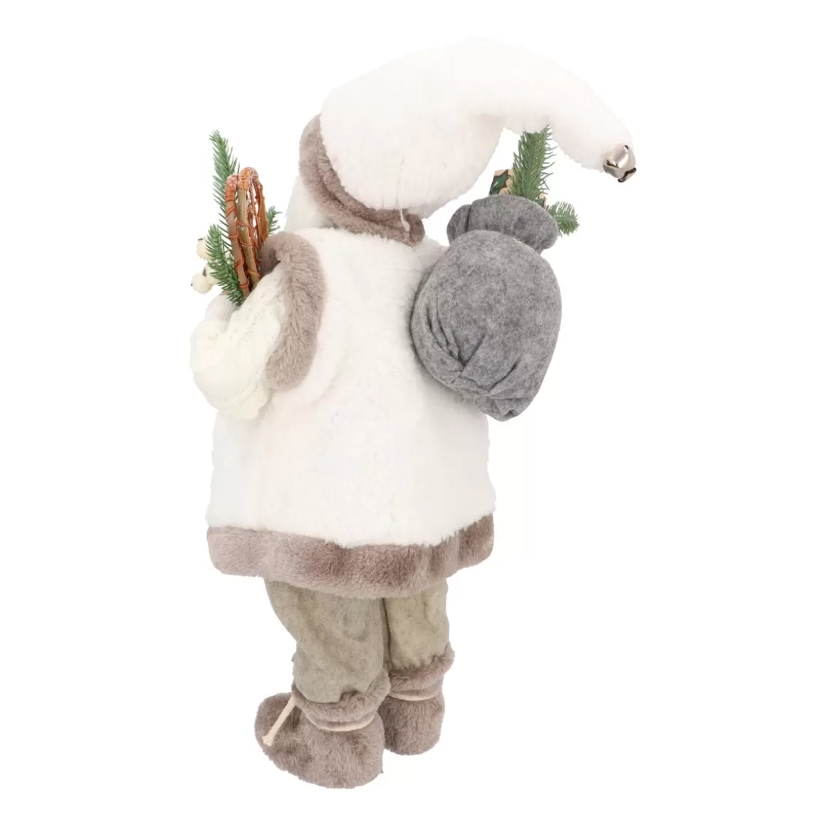 It's all about Christmas Christmas Figurines-Standing Santa Claus | White-grey | 45cm/18in | Cloth