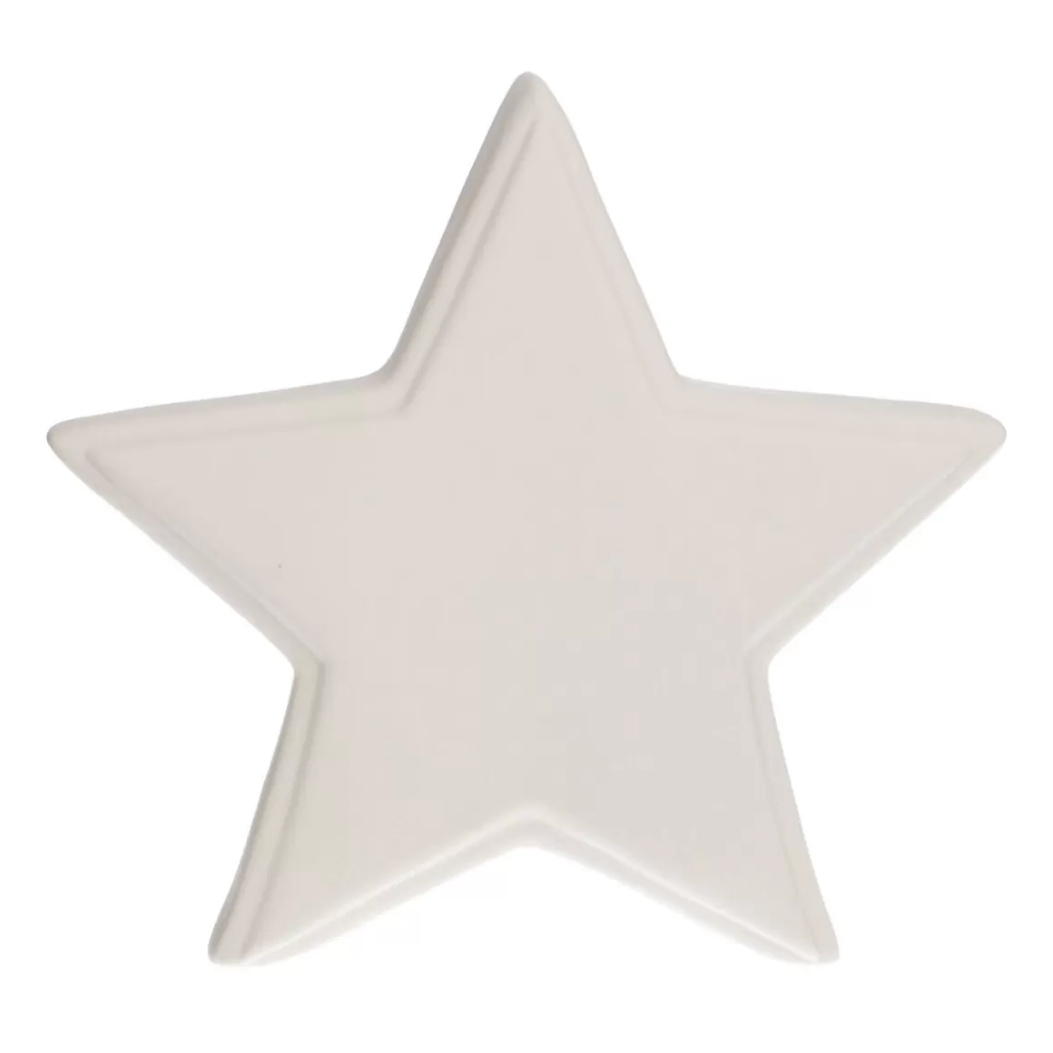 It's all about Christmas Christmas Ornaments-Star With LED White 21 Cm Porcelain