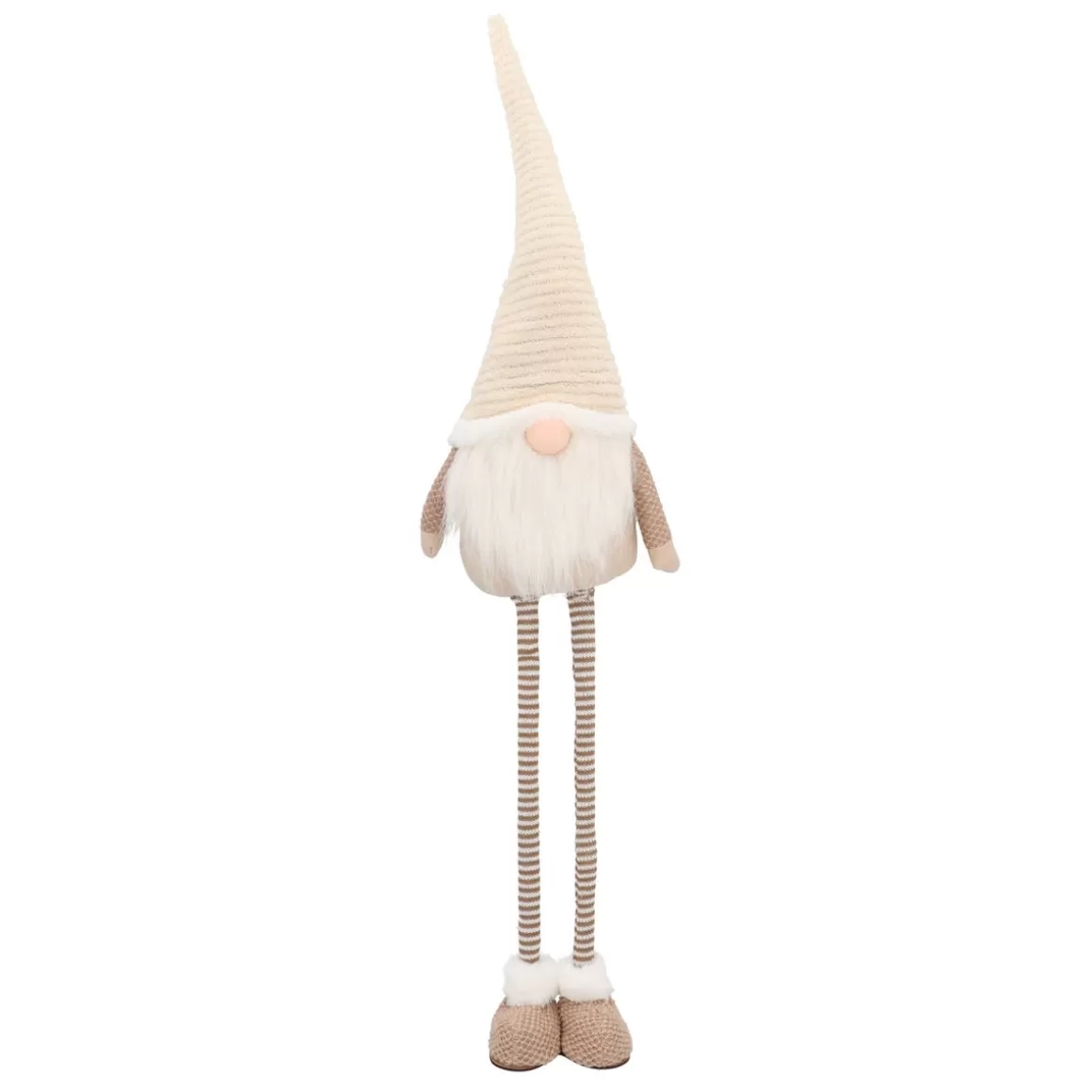 It's all about Christmas Christmas Figurines-Stylish Beige Gnome With Extendable Legs